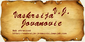 Vaskrsija Jovanović vizit kartica